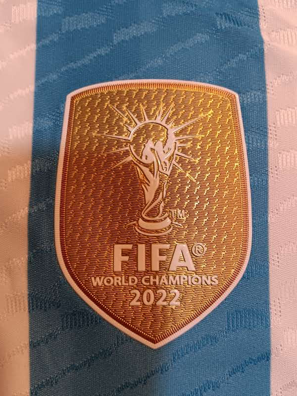 Lionel Messi Argentina 2022 World Cup 3 Star Match Home Soccer Jersey 2022-2023