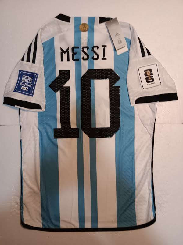 Lionel Messi Argentina 2026 World Cup Qualifiers 3 Star Match Home Soccer Jersey