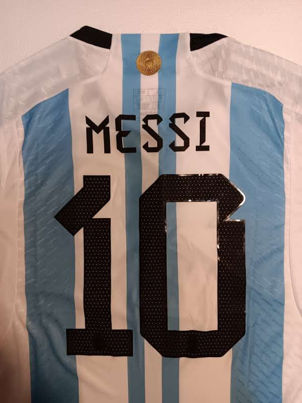 Lionel Messi Argentina 2026 World Cup Qualifiers 3 Star Match Home Soccer Jersey