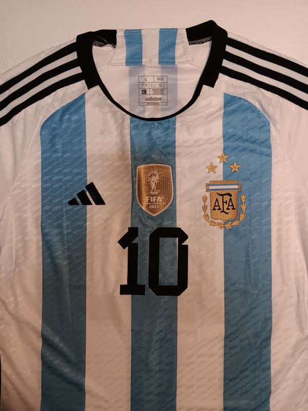 Lionel Messi Argentina 2026 World Cup Qualifiers 3 Star Match Home Soccer Jersey