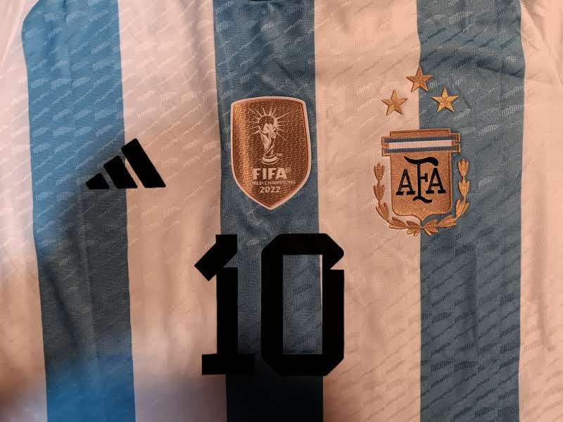 Lionel Messi Argentina 2026 World Cup Qualifiers 3 Star Match Home Soccer Jersey