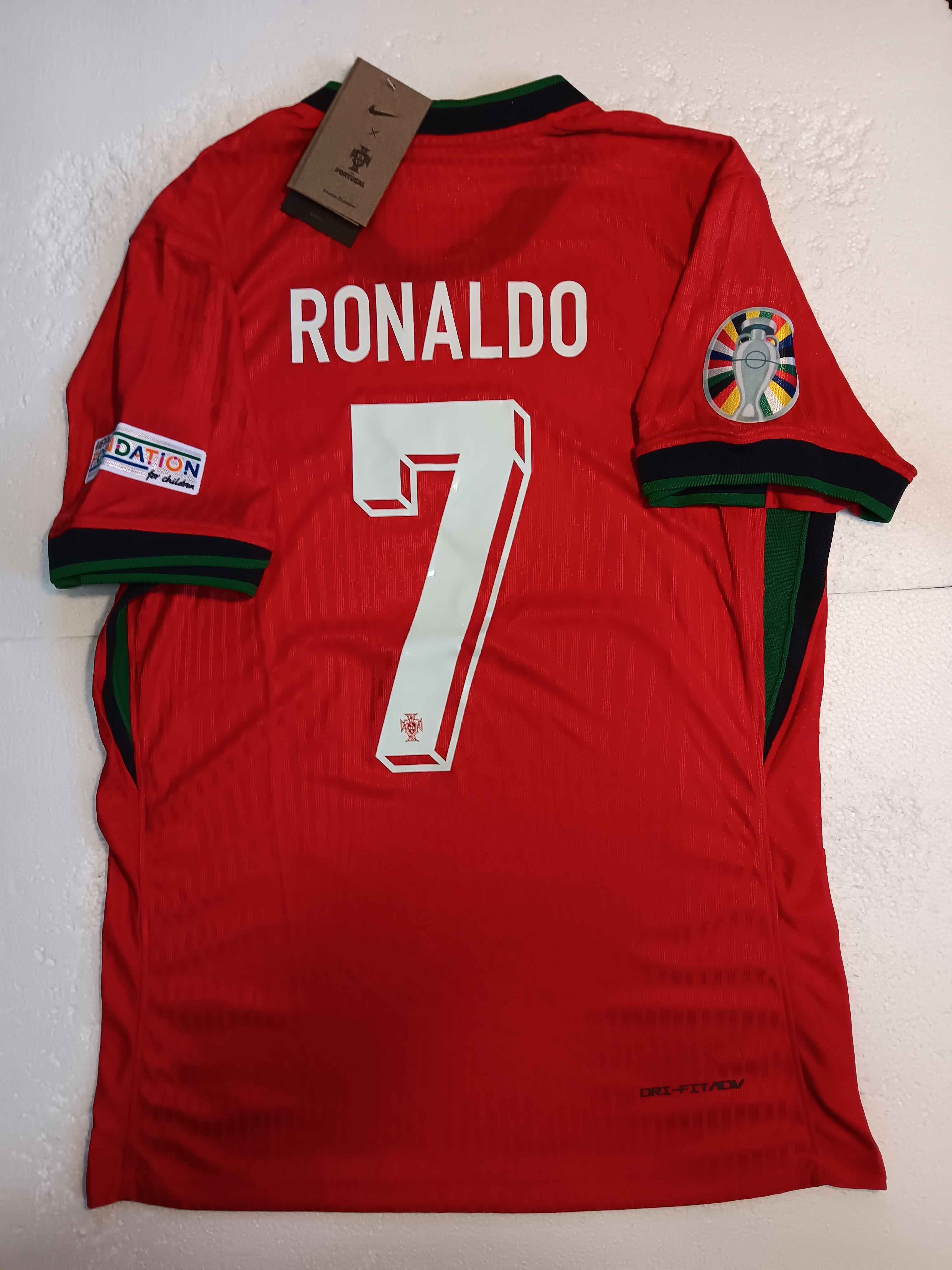 Cristiano Ronaldo Portugal 2024 Euro Match Slim Red Home Soccer Jersey 2024-2025