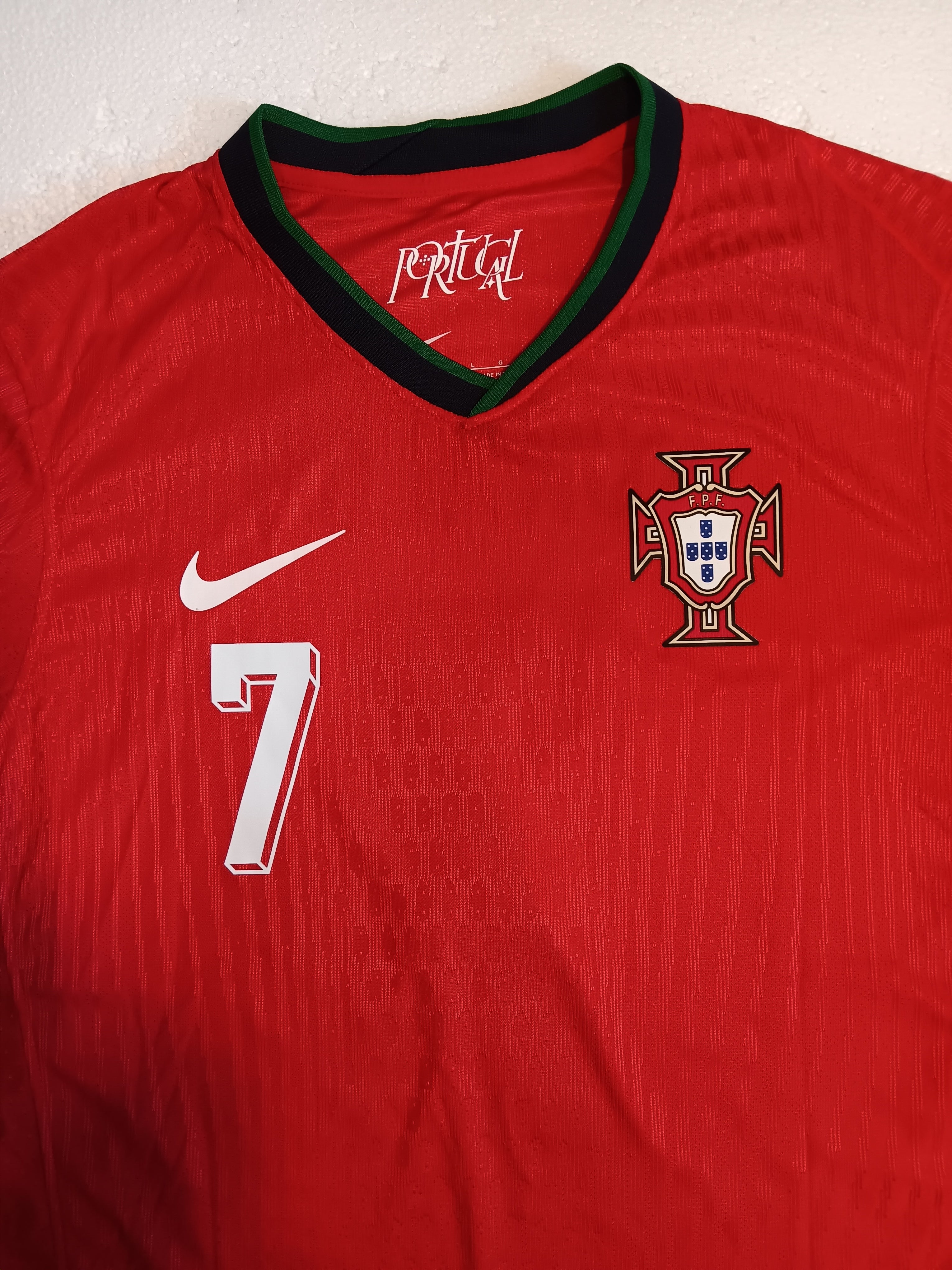 Cristiano Ronaldo Portugal 2024 Euro Match Slim Red Home Soccer Jersey 2024-2025