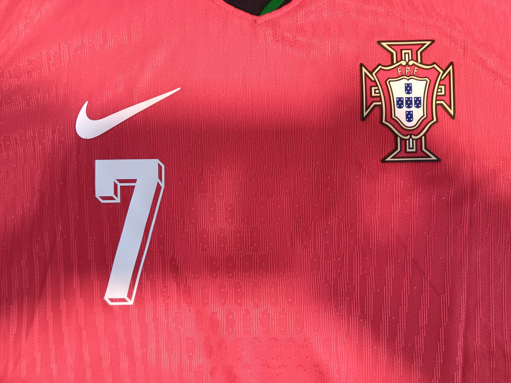 Cristiano Ronaldo Portugal 2024 Euro Match Slim Red Home Soccer Jersey 2024-2025