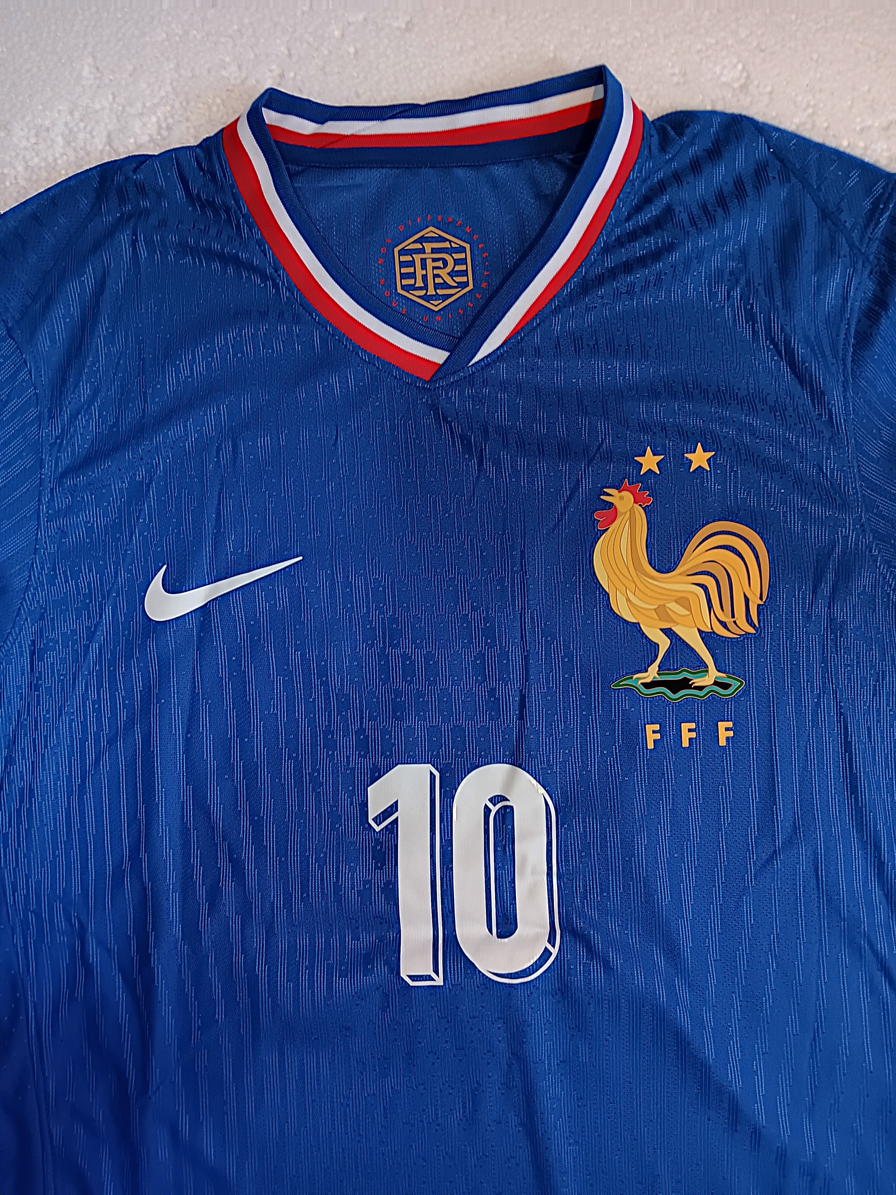 Kylian Mbappe #10 France 2024 Euro Match Slim Blue Home Soccer Jersey 2024-2025
