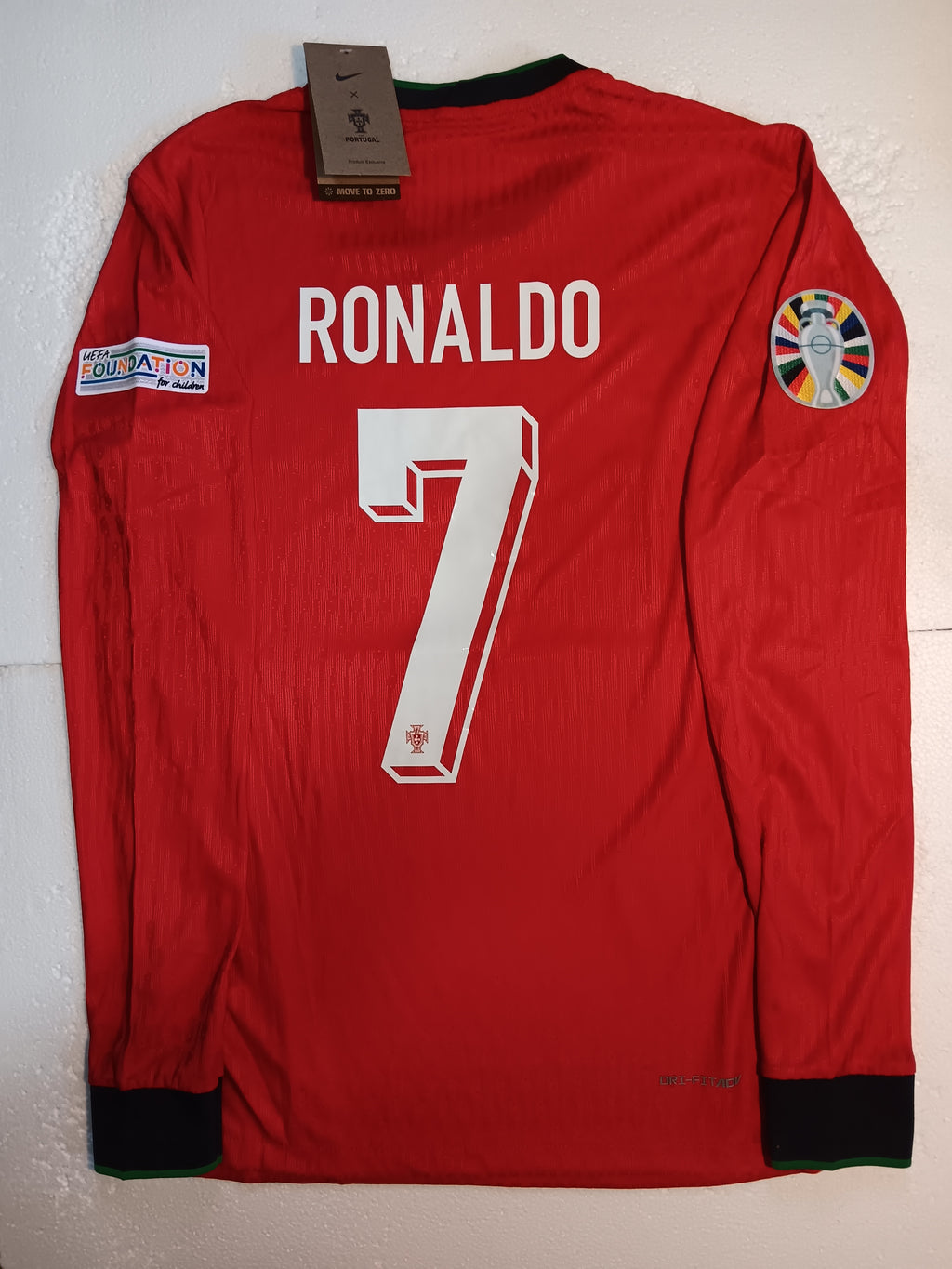 Cristiano Ronaldo Portugal Euro Match Home Long Sleeve Soccer Jersey 2024-2025