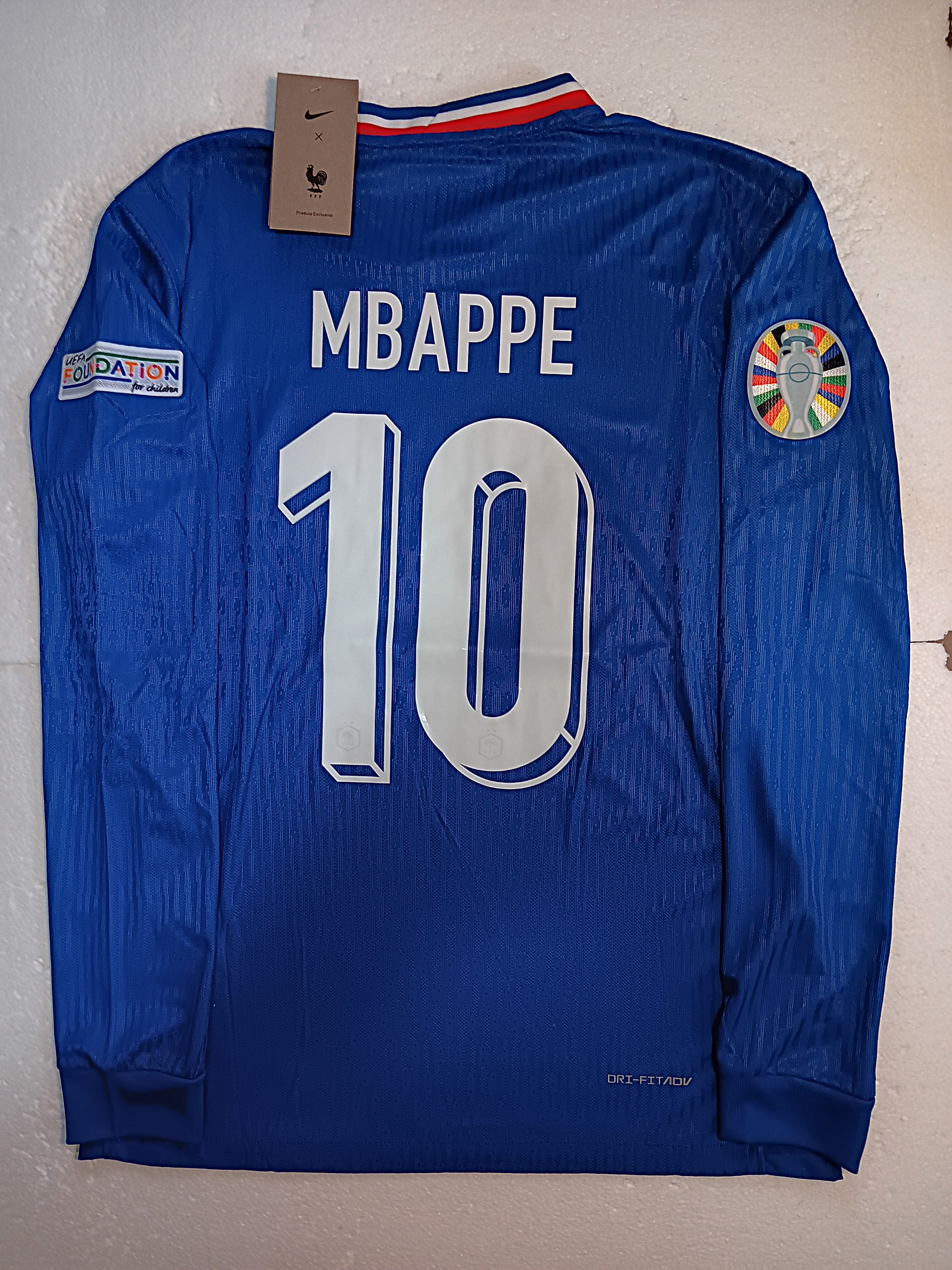 Kylian Mbappe France 2024 Euro Match Home Long Sleeve Soccer Jersey 2024-2025