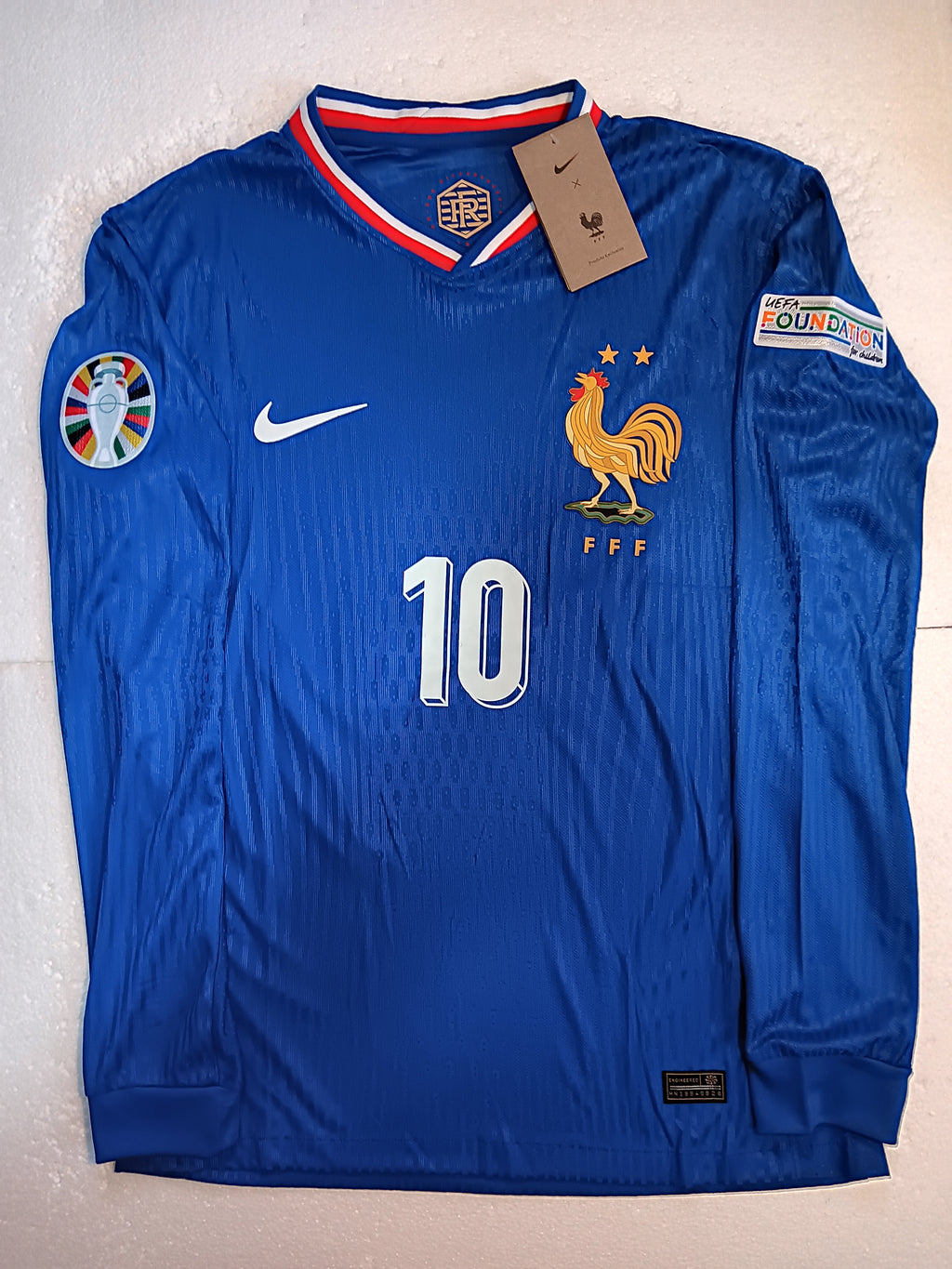 Kylian Mbappe France 2024 Euro Match Home Long Sleeve Soccer Jersey 2024-2025