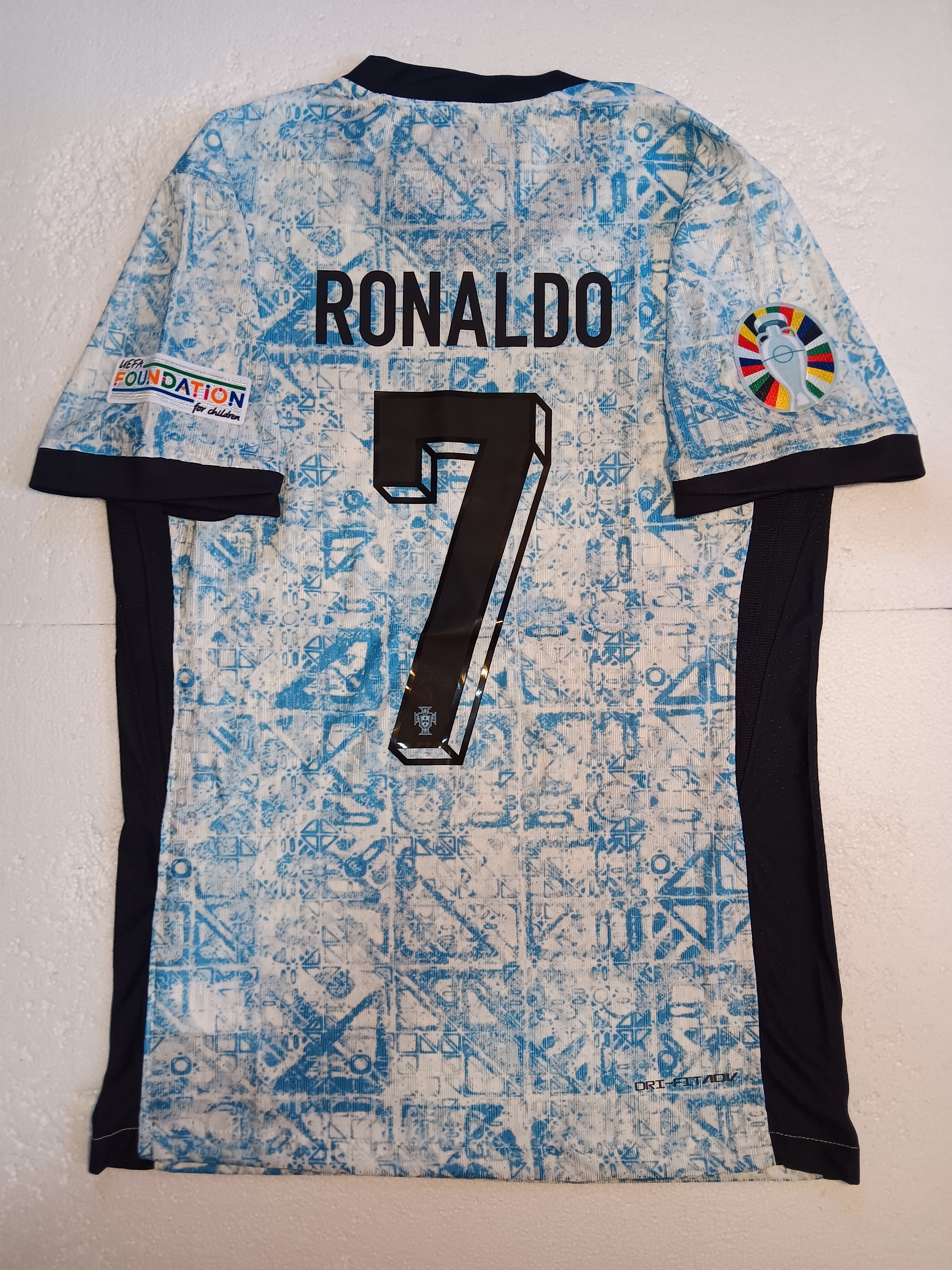 Cristiano Ronaldo Portugal 24 Euro Match Slim Blue Away Soccer Jersey 2024-2025