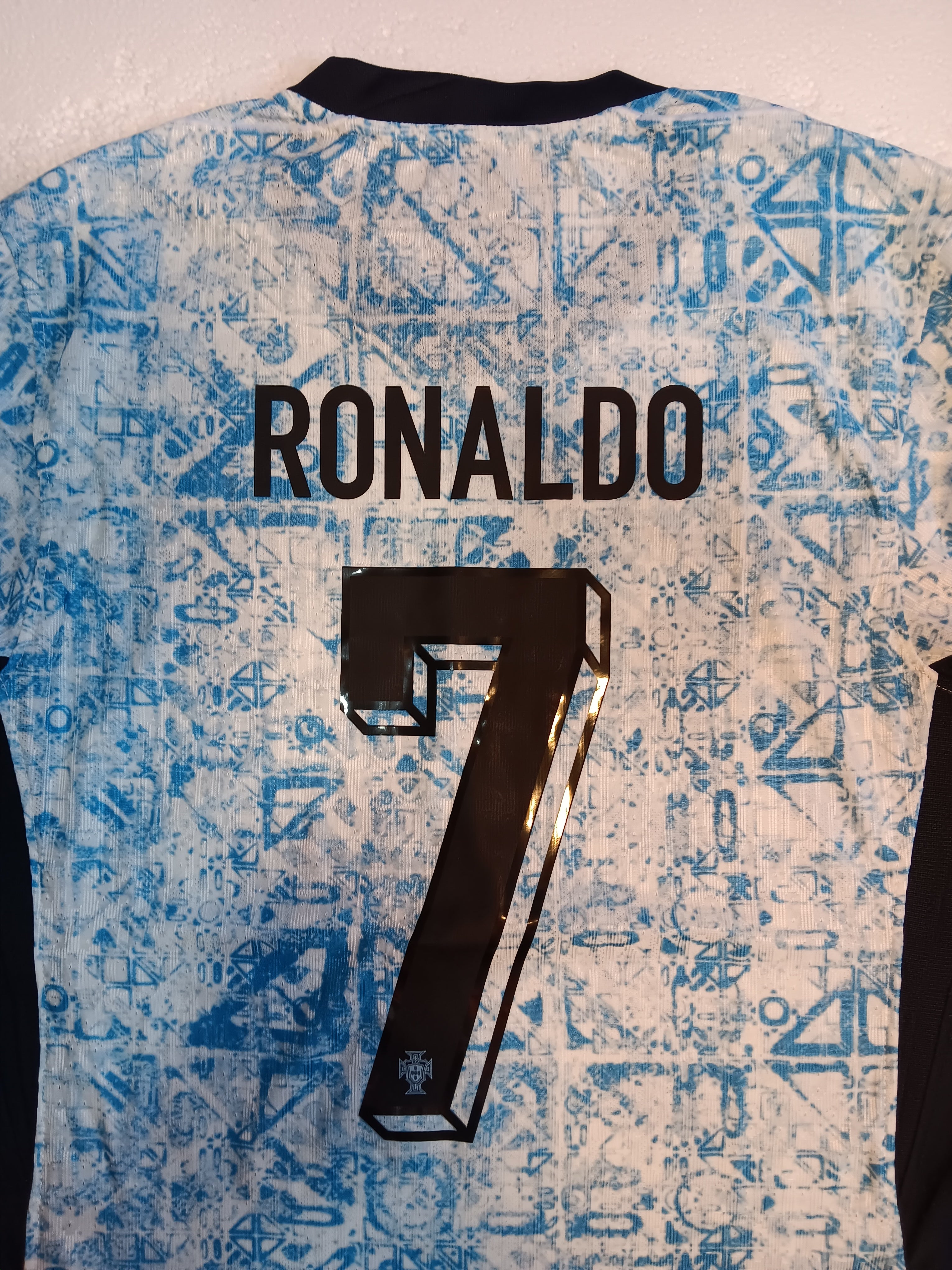 Cristiano Ronaldo Portugal 24 Euro Match Slim Blue Away Soccer Jersey 2024-2025