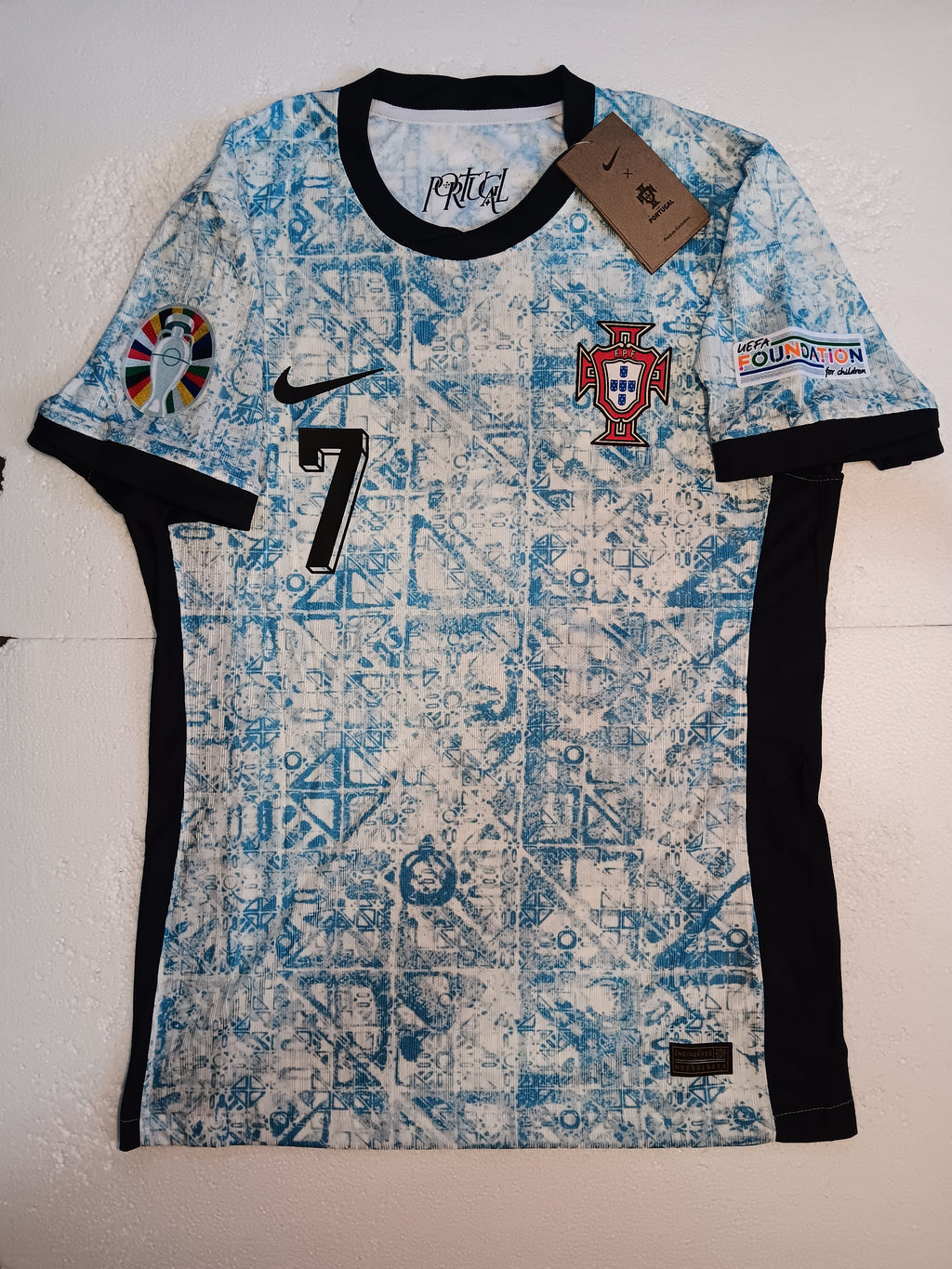 Cristiano Ronaldo Portugal 24 Euro Match Slim Blue Away Soccer Jersey 2024-2025