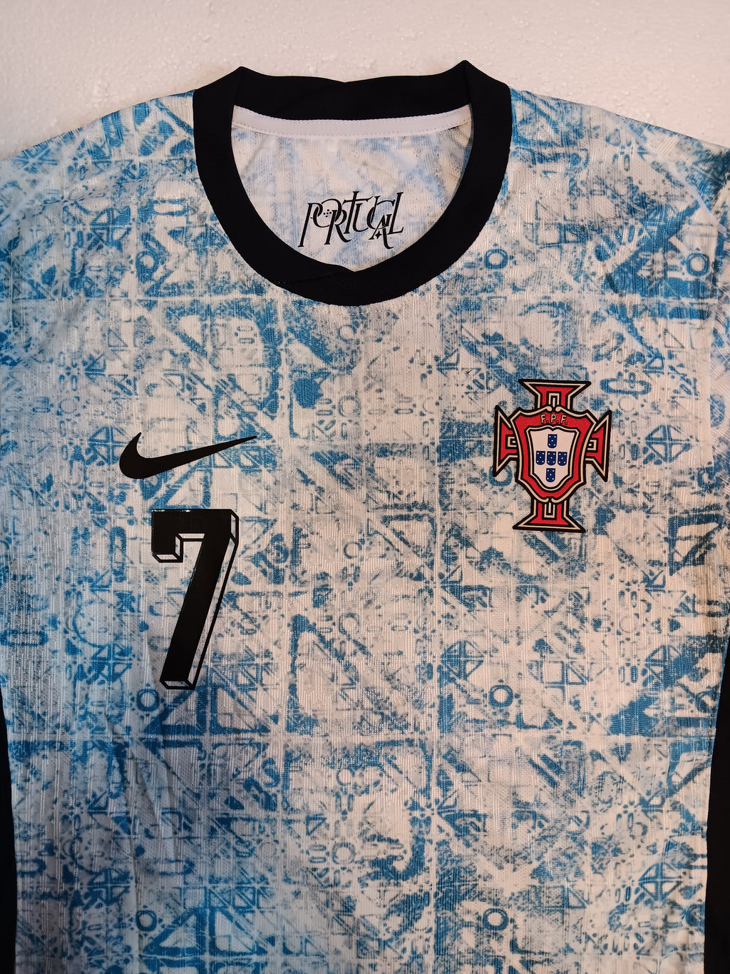 Cristiano Ronaldo Portugal 24 Euro Match Slim Blue Away Soccer Jersey 2024-2025