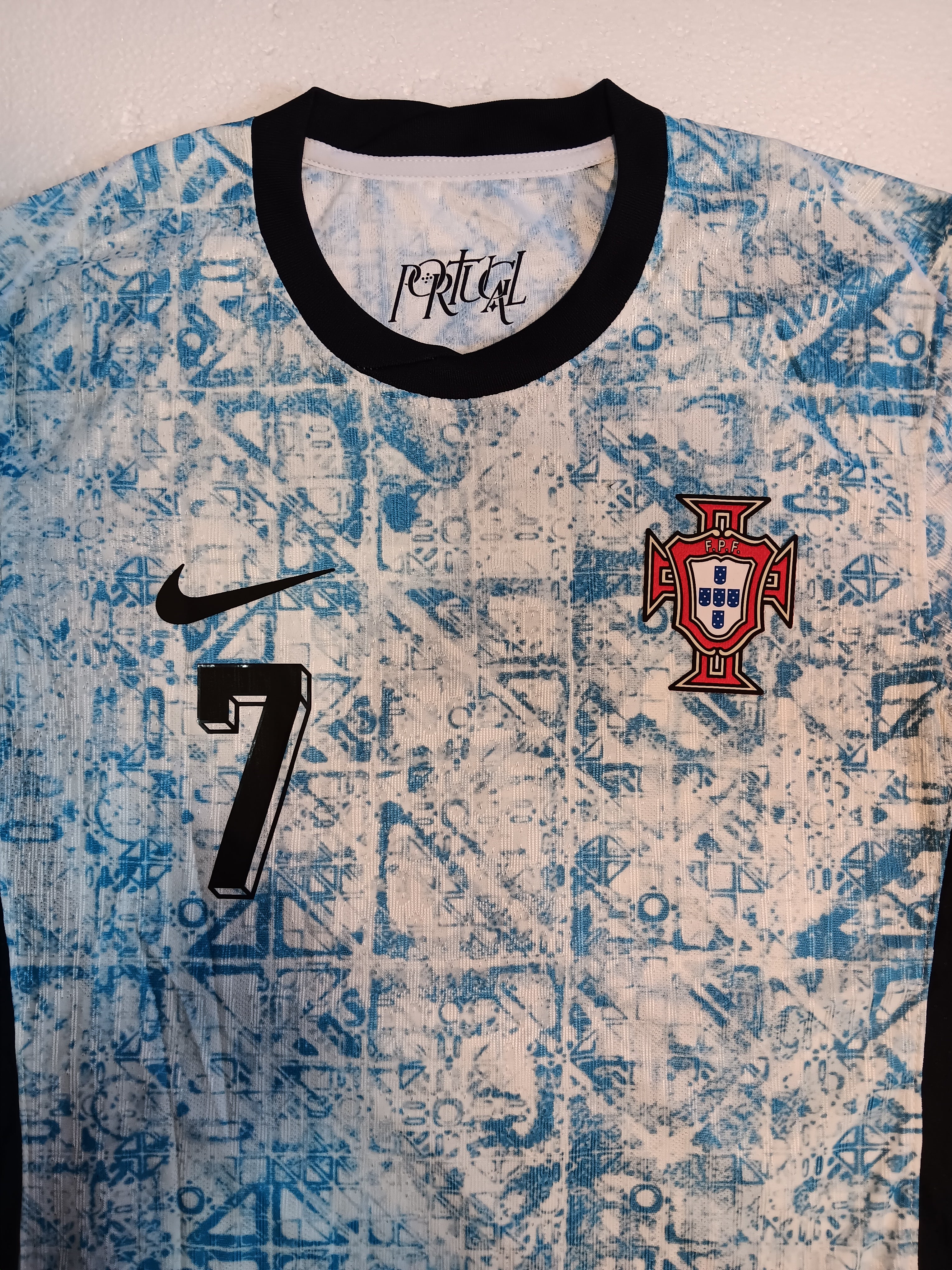 Cristiano Ronaldo Portugal 24 Euro Match Slim Blue Away Soccer Jersey 2024-2025