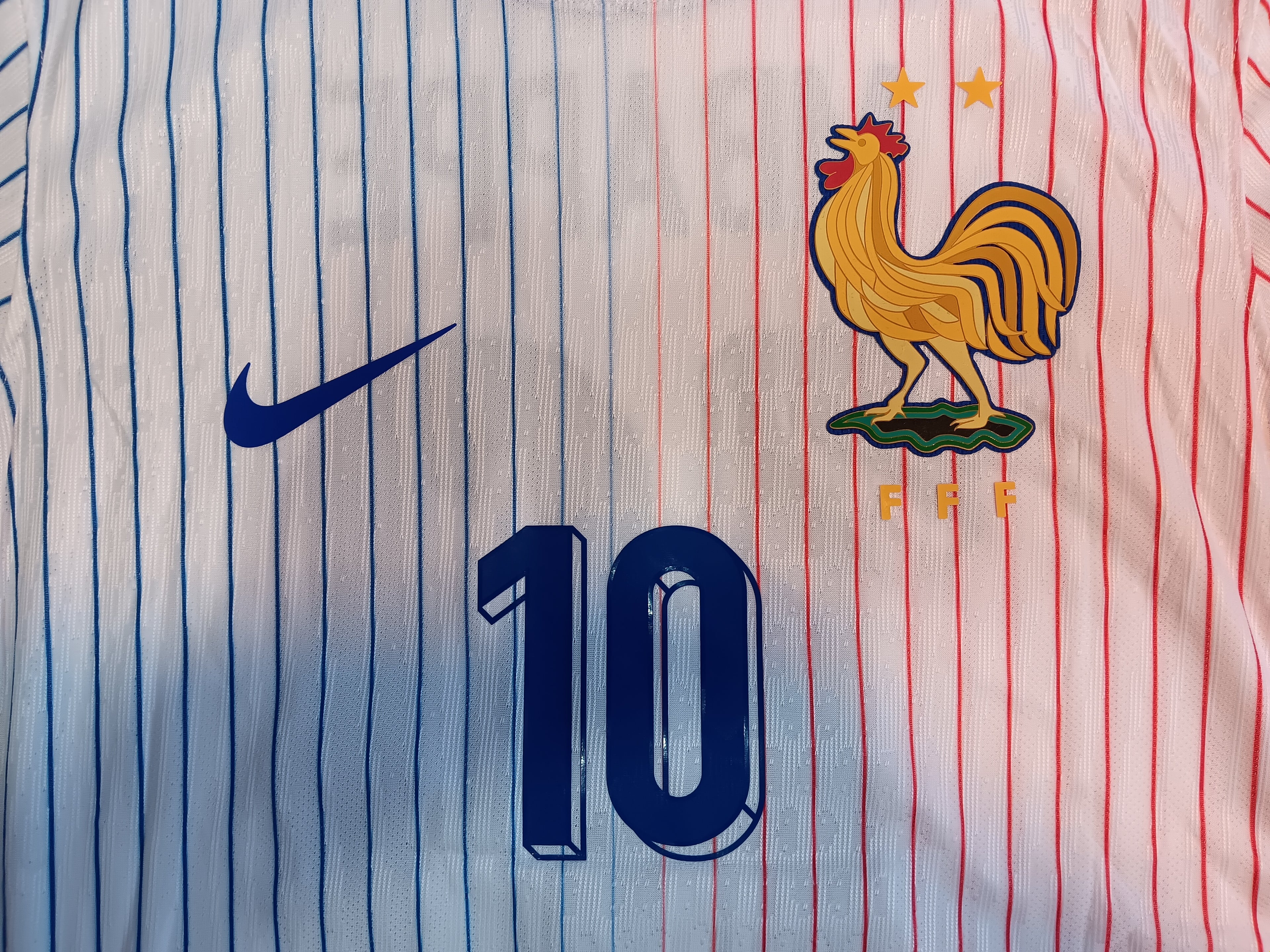 Kylian Mbappe #10 France 2024 Euro Match Slim White Away Soccer Jersey 2024-2025