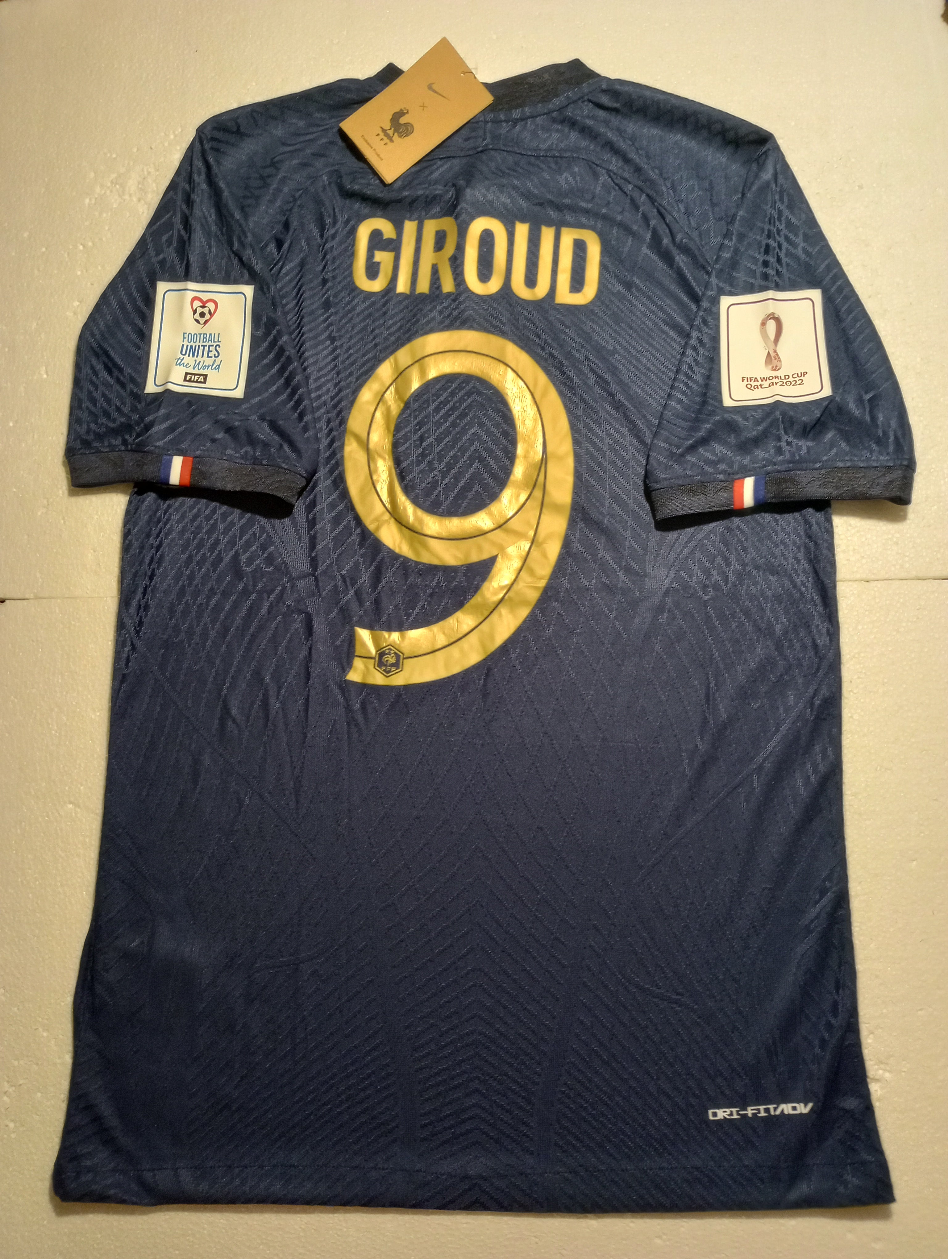 Olivier Giroud France 2022 World Cup Qatar Match Slim Blue Home Soccer Jersey
