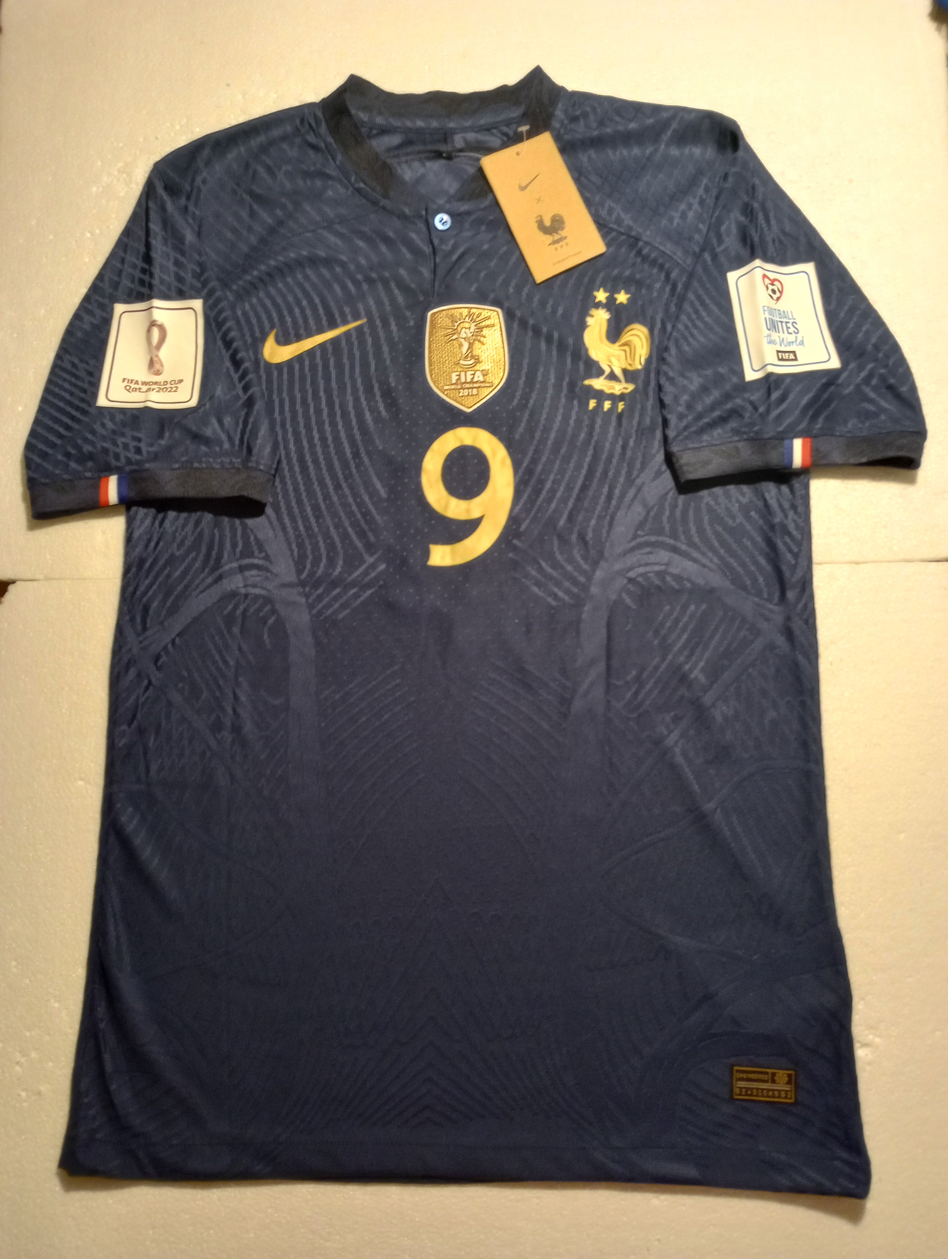 Olivier Giroud France 2022 World Cup Qatar Match Slim Blue Home Soccer Jersey