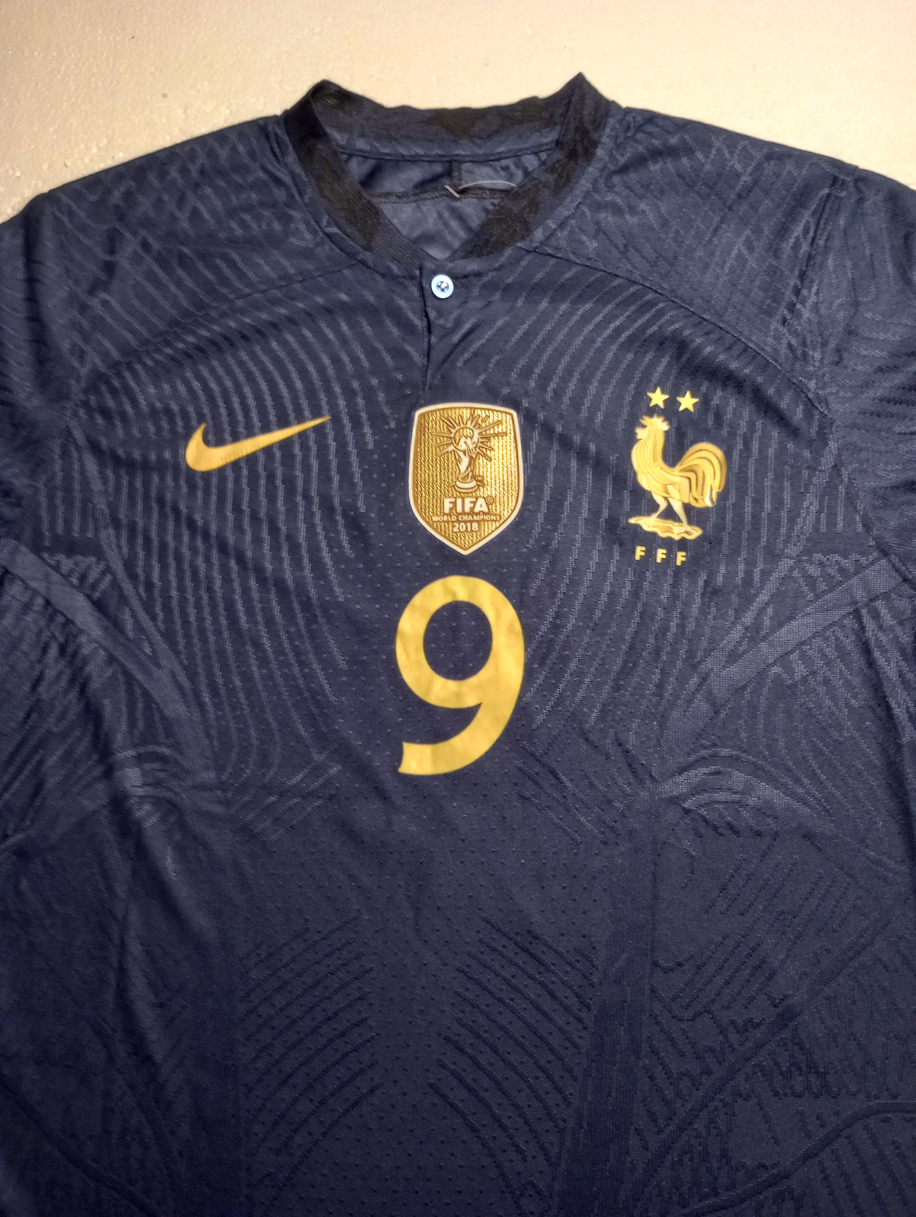 Olivier Giroud France 2022 World Cup Qatar Match Slim Blue Home Soccer Jersey