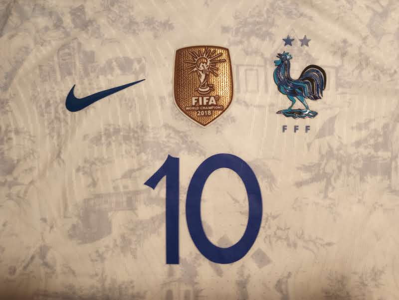 Kylian Mbappe France 2022 World Cup Qatar Match Slim White Away Soccer Jersey