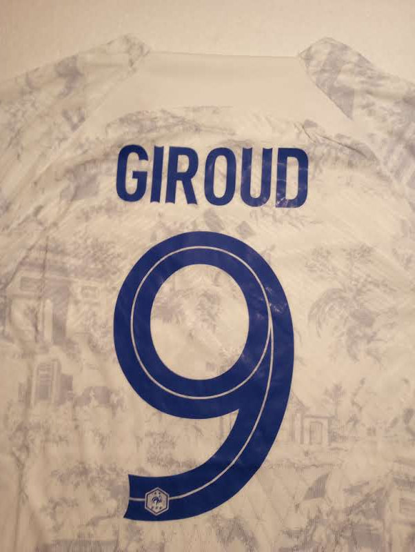 Olivier Giroud France 2022 World Cup Qatar Match Slim White Away Soccer Jersey