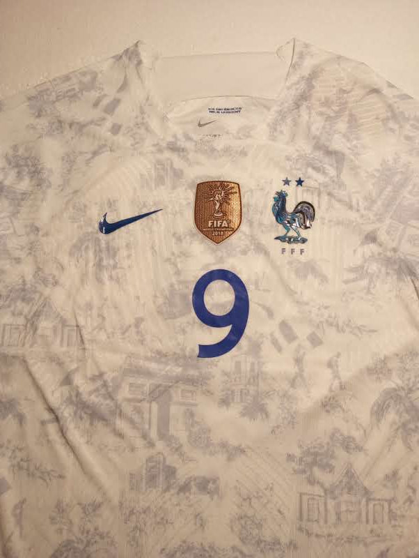 Olivier Giroud France 2022 World Cup Qatar Match Slim White Away Soccer Jersey