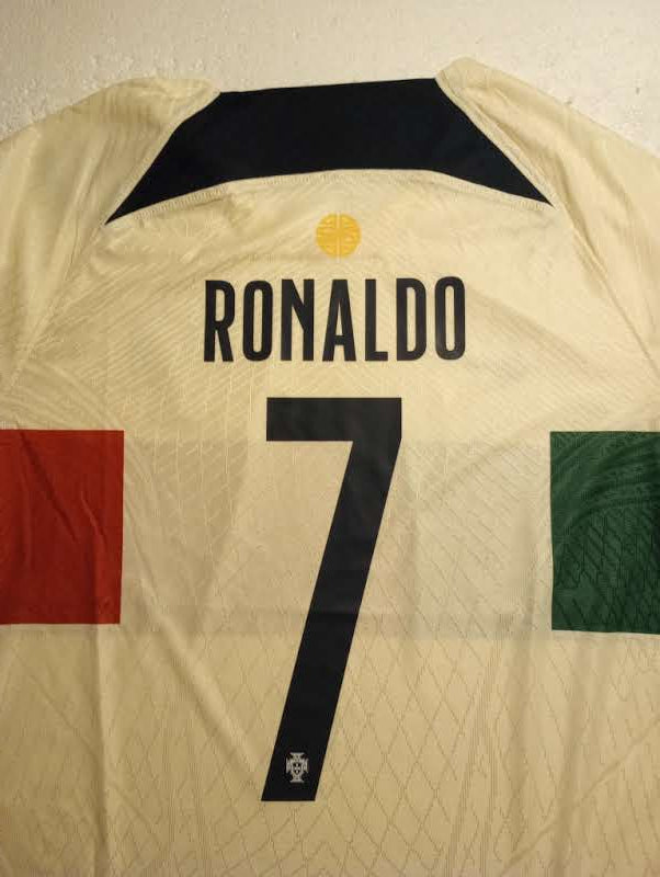 Cristiano Ronaldo #7 Portugal 2022 World Cup Match Slim White Away Soccer Jersey