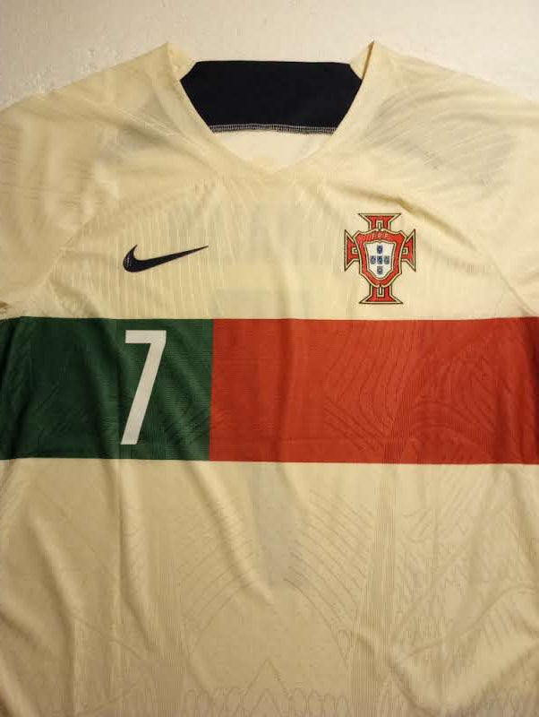 Cristiano Ronaldo #7 Portugal 2022 World Cup Match Slim White Away Soccer Jersey