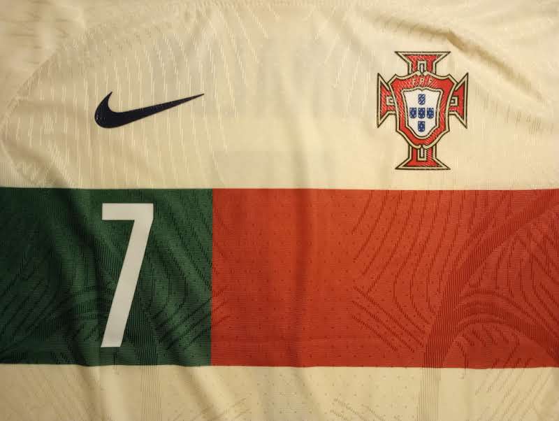 Cristiano Ronaldo #7 Portugal 2022 World Cup Match Slim White Away Soccer Jersey