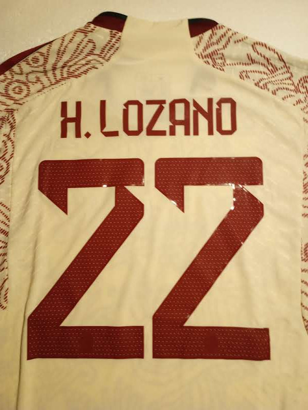 Hirving Lozano Mexico 2022 World Cup Qatar Match Away Long Sleeve Soccer Jersey