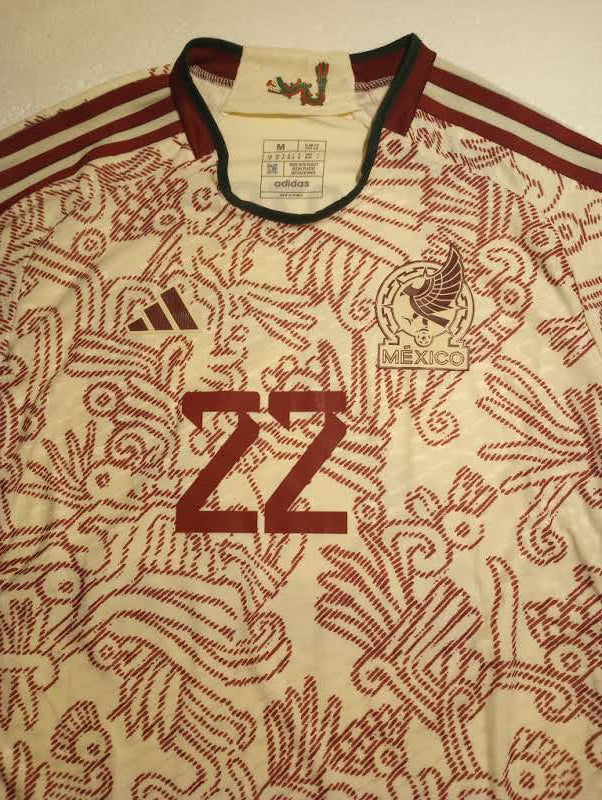 Hirving Lozano Mexico 2022 World Cup Qatar Match Away Long Sleeve Soccer Jersey