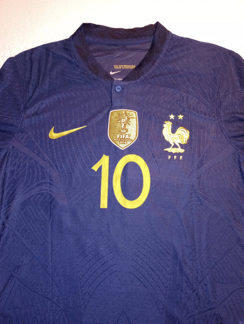 Kylian Mbappe France 2022 World Cup Match Slim Home Long Sleeve Soccer Jersey