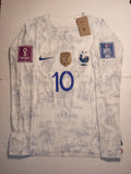 Kylian Mbappe France 2022 World Cup Match Slim Away Long Sleeve Soccer Jersey