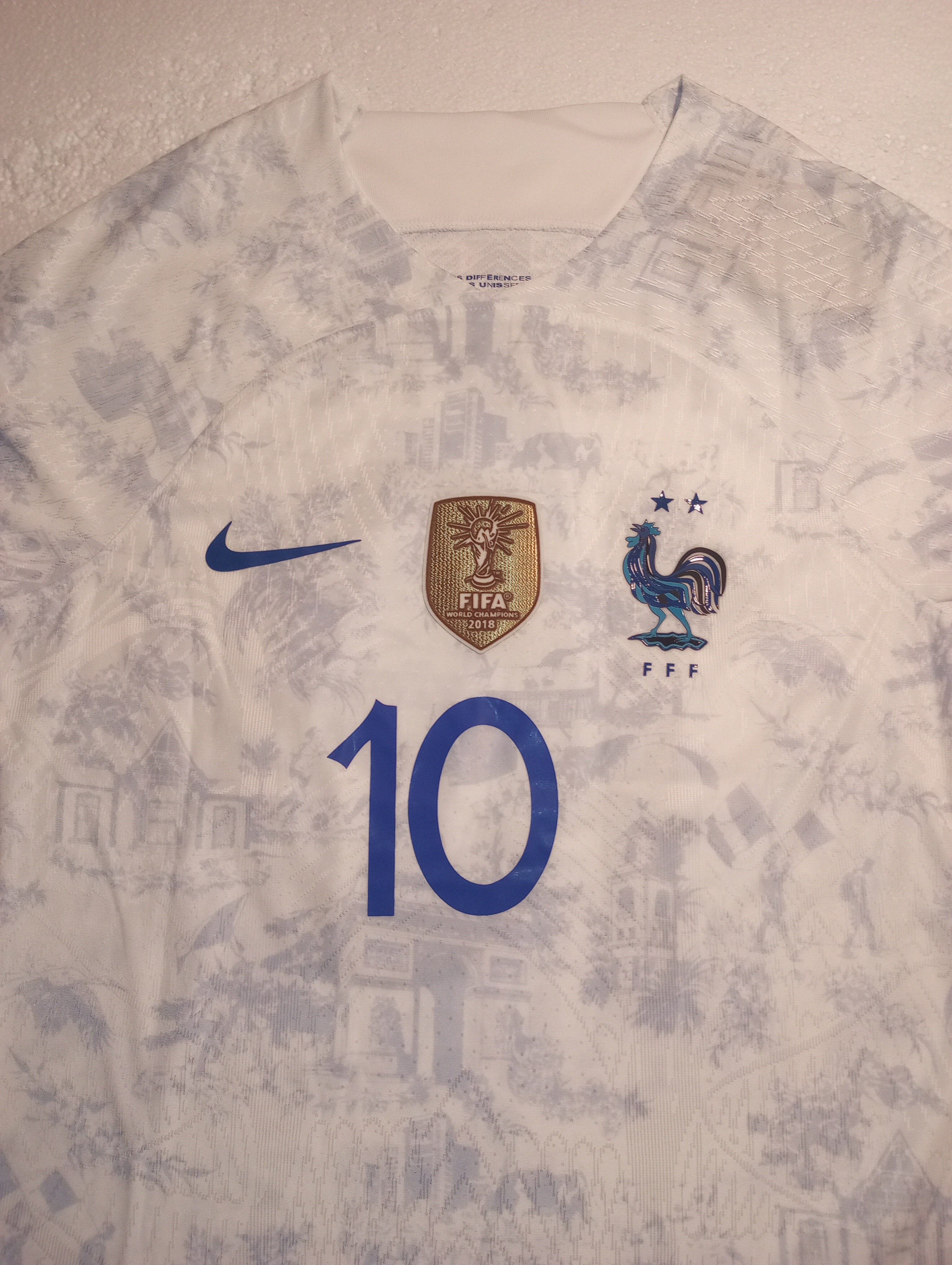 Kylian Mbappe France 2022 World Cup Match Slim Away Long Sleeve Soccer Jersey