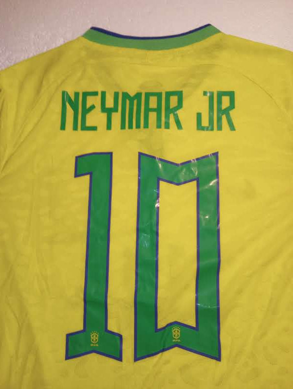 Neymar Jr Brazil 2022 World Cup Qatar Match Slim Home Long Sleeve Soccer Jersey