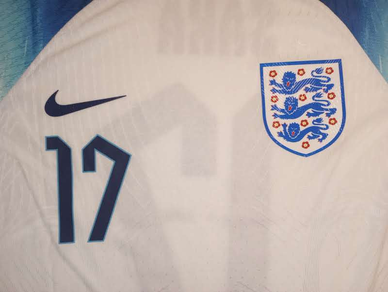 Bukayo Saka England 2022 World Cup Qatar Match Home Long Sleeve Soccer Jersey