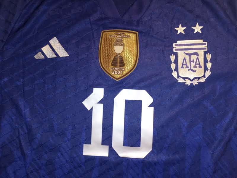 Lionel Messi Argentina 2022 World Cup Match Slim Away Long Sleeve Soccer Jersey