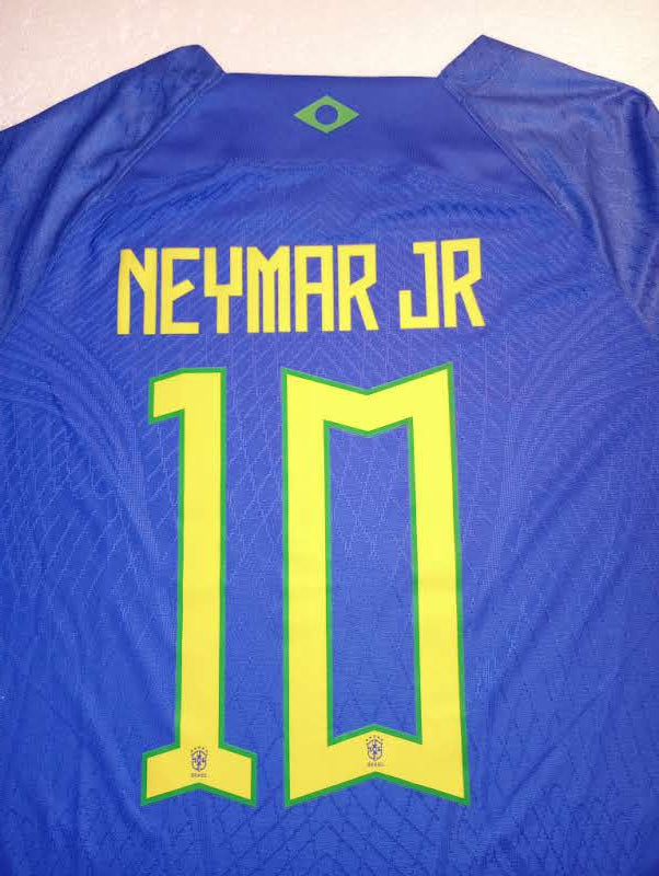Neymar Jr Brazil 2022 World Cup Qatar Match Slim Away Long Sleeve Soccer Jersey