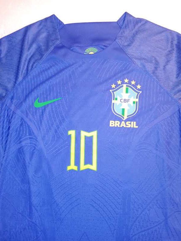 Neymar Jr Brazil 2022 World Cup Qatar Match Slim Away Long Sleeve Soccer Jersey