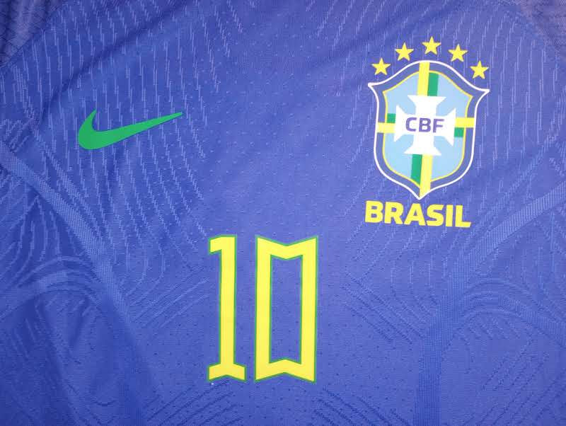 Neymar Jr Brazil 2022 World Cup Qatar Match Slim Away Long Sleeve Soccer Jersey