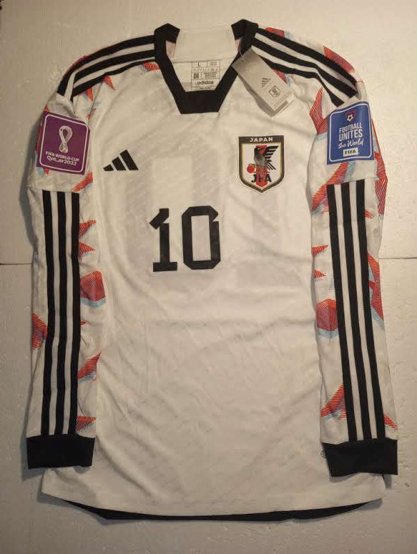 Takumi Minamino Japan 2022 World Cup Match Slim Away Long Sleeve Soccer Jersey