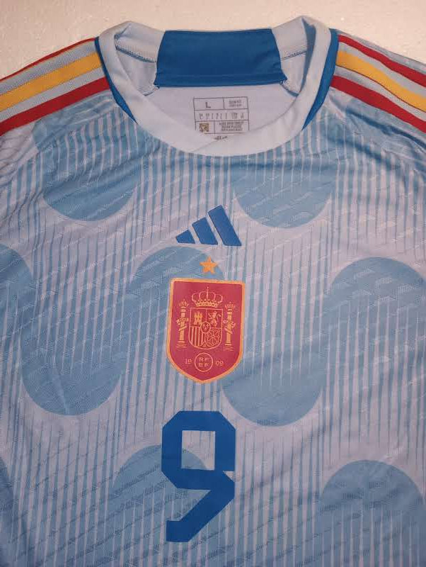 Gavi Spain 2022 World Cup Qatar Match Slim Blue Away Long Sleeve Soccer Jersey