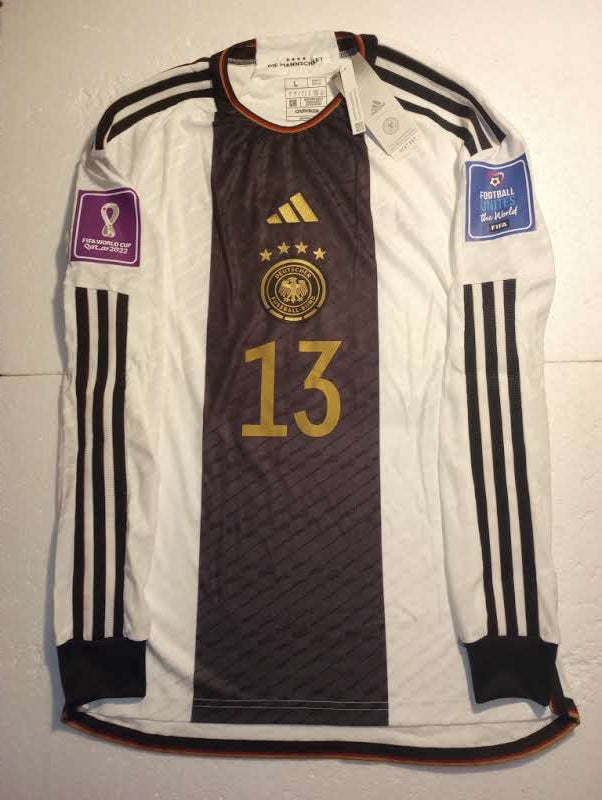 Thomas Muller Germany 2022 World Cup Match Slim Home Long Sleeve Soccer Jersey