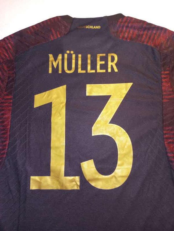 Thomas Muller Germany 2022 World Cup Match Slim Away Long Sleeve Soccer Jersey