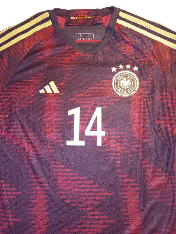Jamal Musiala Germany 2022 World Cup Match Slim Away Long Sleeve Soccer Jersey
