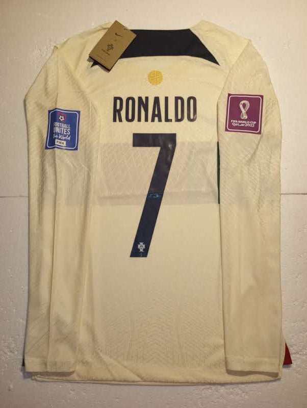 Cristiano Ronaldo Portugal 2022 World Cup Match Away Long Sleeve Soccer Jersey