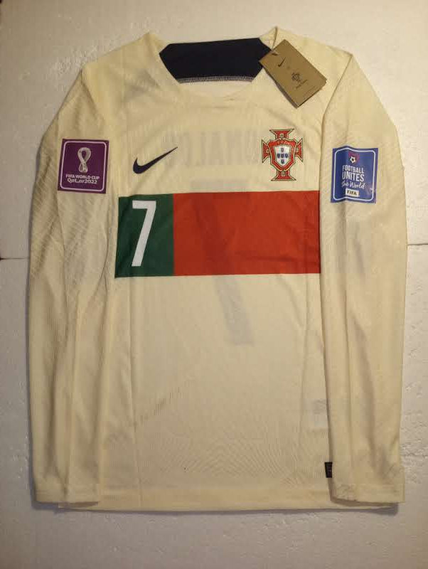Cristiano Ronaldo Portugal 2022 World Cup Match Away Long Sleeve Soccer Jersey