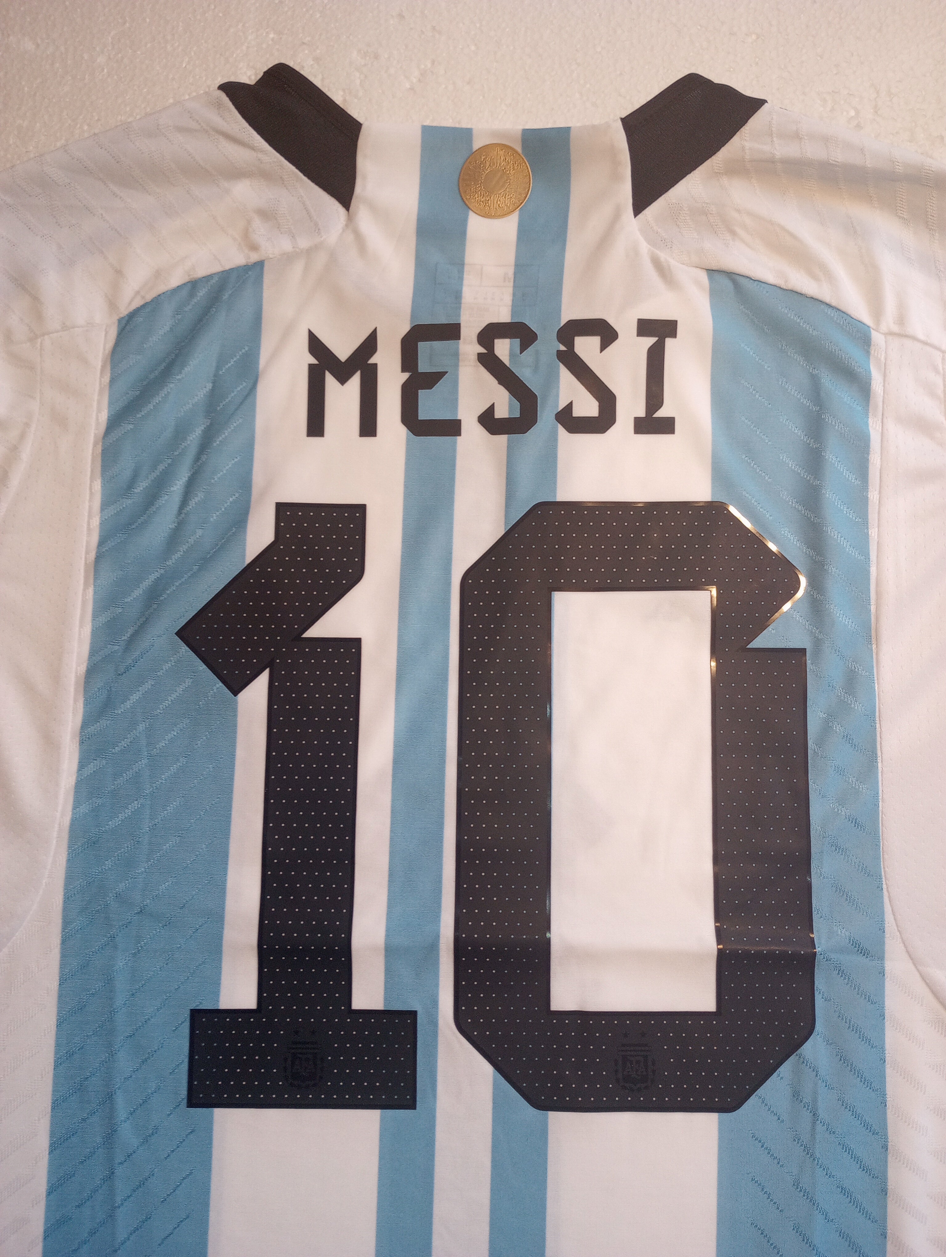 Lionel Messi Argentina 2022 World Cup Final Match Home Soccer Jersey 2022-2023