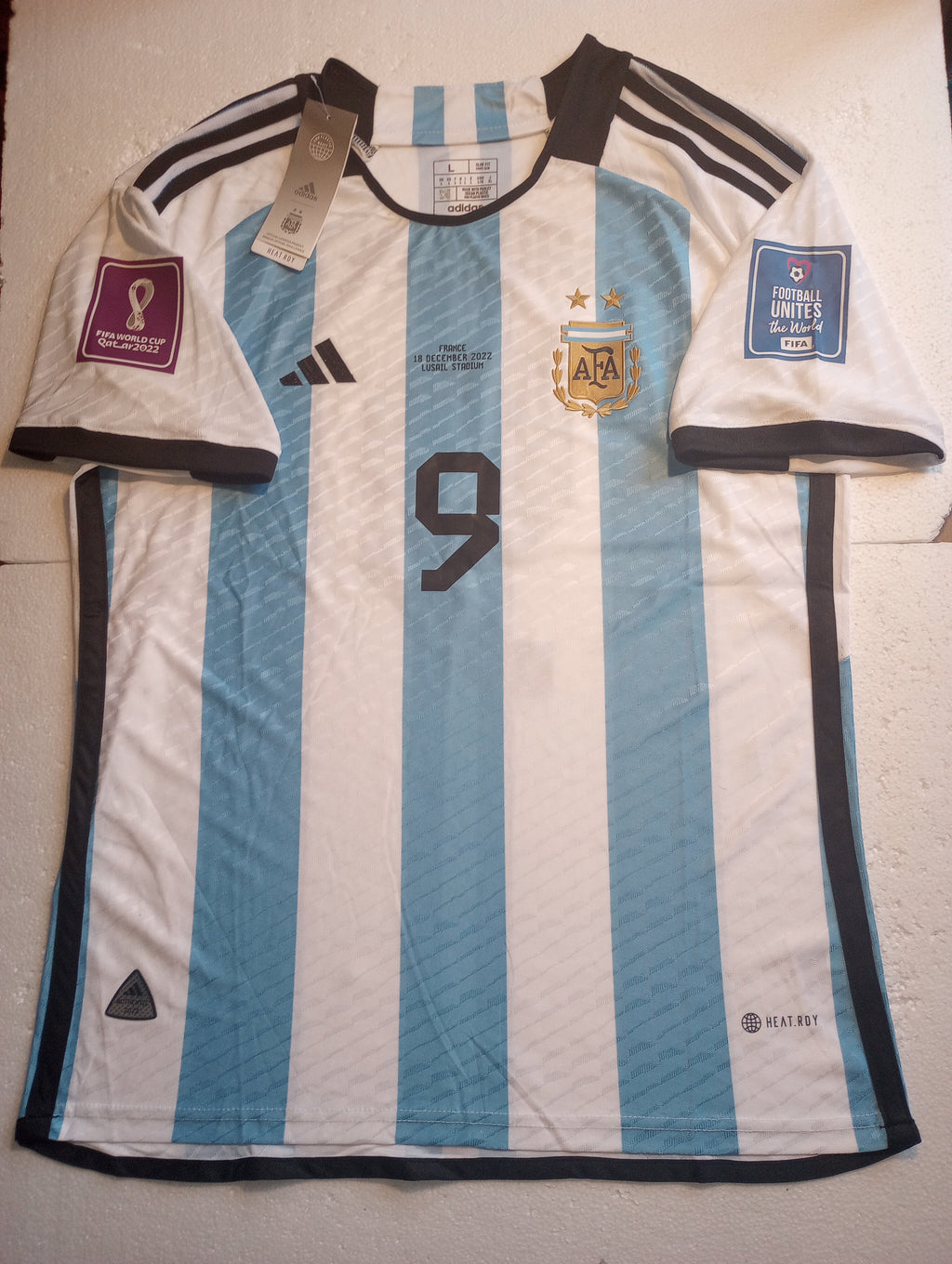 Julian Alvarez Argentina 2022 World Cup Final Match Home Soccer Jersey 2022-2023