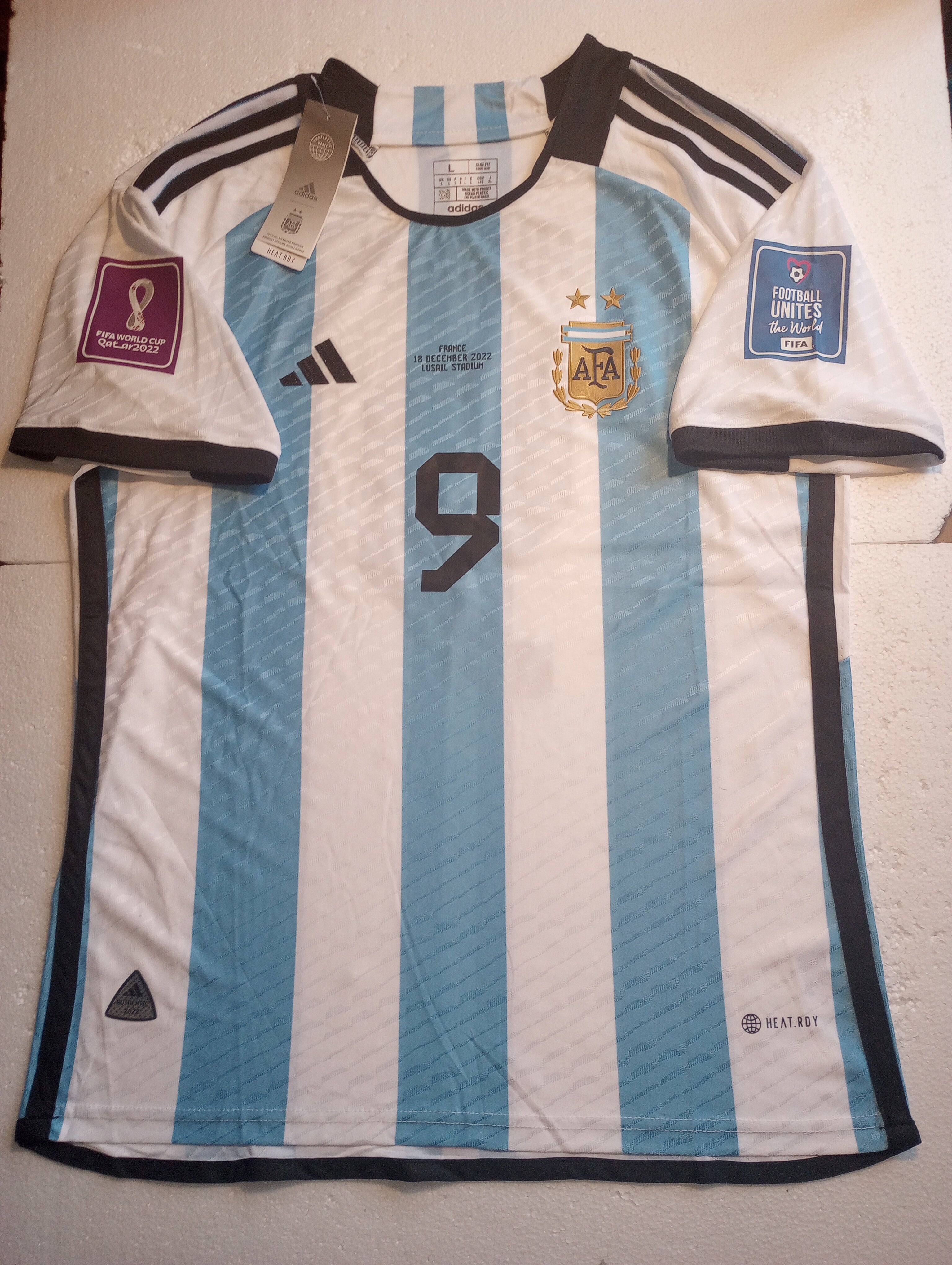 Julian Alvarez Argentina 2022 World Cup Final Match Home Soccer Jersey 2022-2023