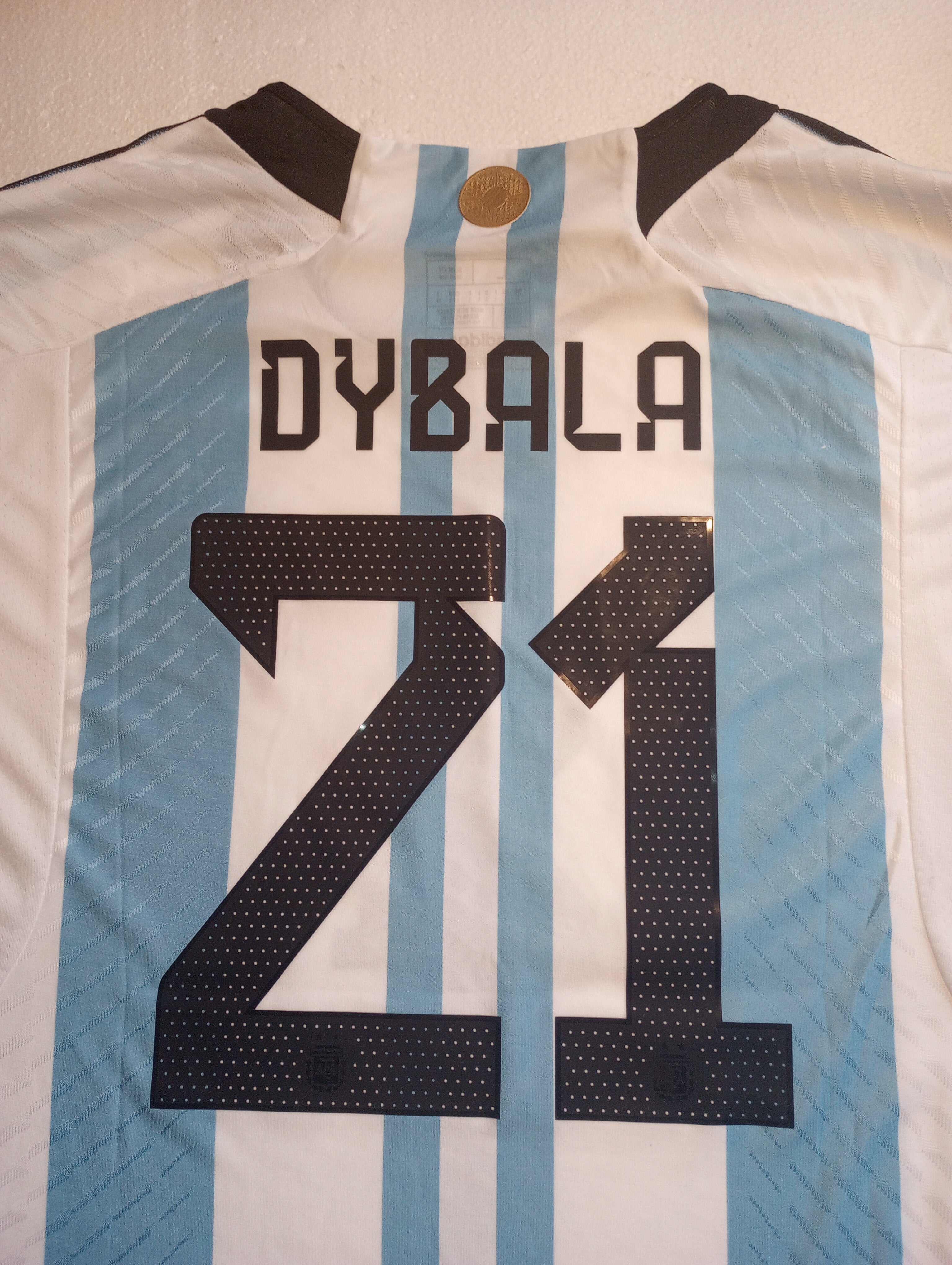 Paulo Dybala Argentina 2022 World Cup Final Match Home Soccer Jersey 2022-2023