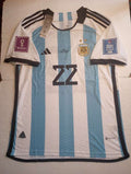 Lautaro Martinez #22 Argentina 2022 World Cup Final Home Soccer Jersey 2022-2023